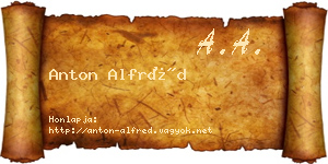 Anton Alfréd névjegykártya